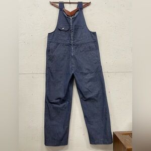 Rare Vintage 60s Champion Work Wear Denim Zipped Overalls, Size 40